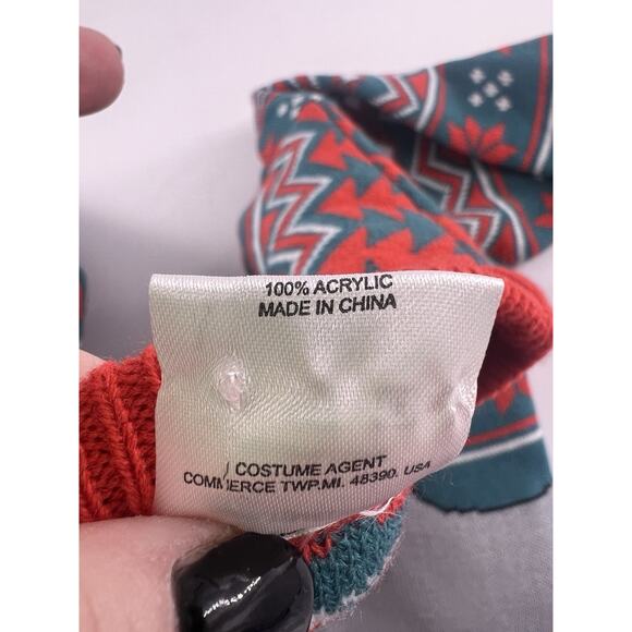 Ugly Christmas Sweater Womens Medium Red Green Unicorn Candy Star Dust Holiday - Picture 7 of 8